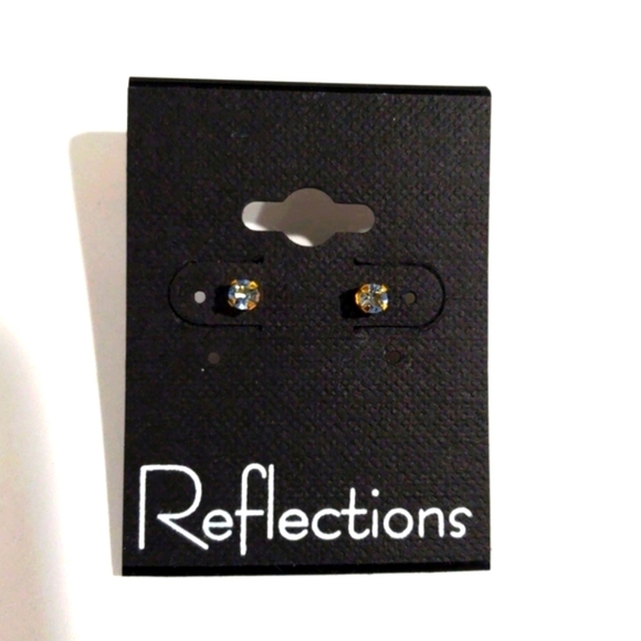 Swarovski Crystal Element - Gold Overlay Light Blue Stone "Tiny" Stud Earrings - Picture 1 of 11